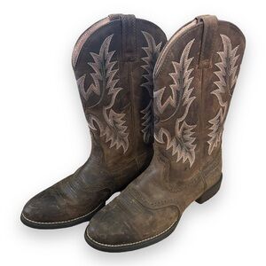 Ariat women’s heritage stockman western boots. Size 8.5B. Driftwood Brown.